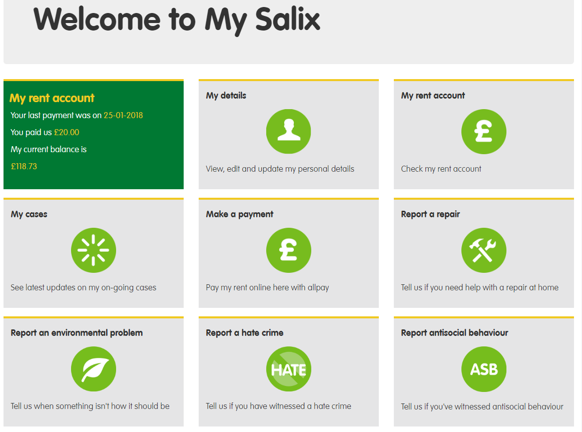 Latest updated released to My Salix Salix Homes