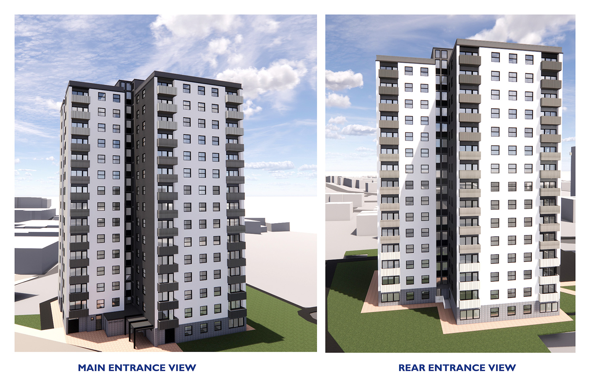 Artist's Impression of improvement works at Grey Friar Court and White Friar Court