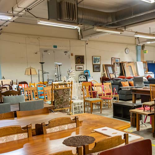 Furniture in a warehouse