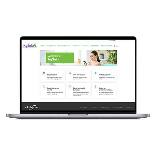 A laptop displaying MySalix
