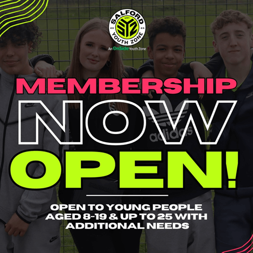 Salford Youth Zone Membership Now Open!